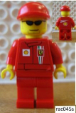 LEGO rac045s F1 Ferrari Engineer (8185) - with Torso Stickers on Front and Back